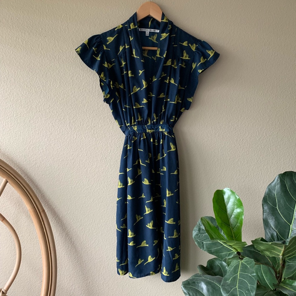 Collective Concepts Blue Dress with Golden Geese